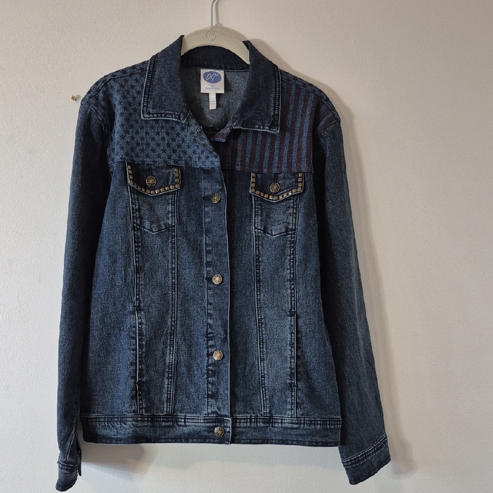 DG2) Diane Gilliam Jean Jacket (new) L